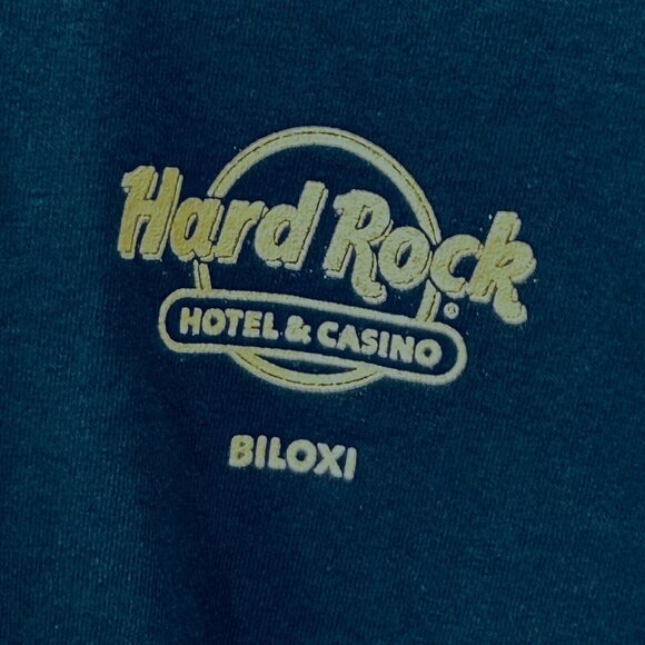 Hard Rock Biloxi T-Shirt Size XL Navy Blue Casino Guitar Graphic Gildan Crewneck - Picture 2 of 9